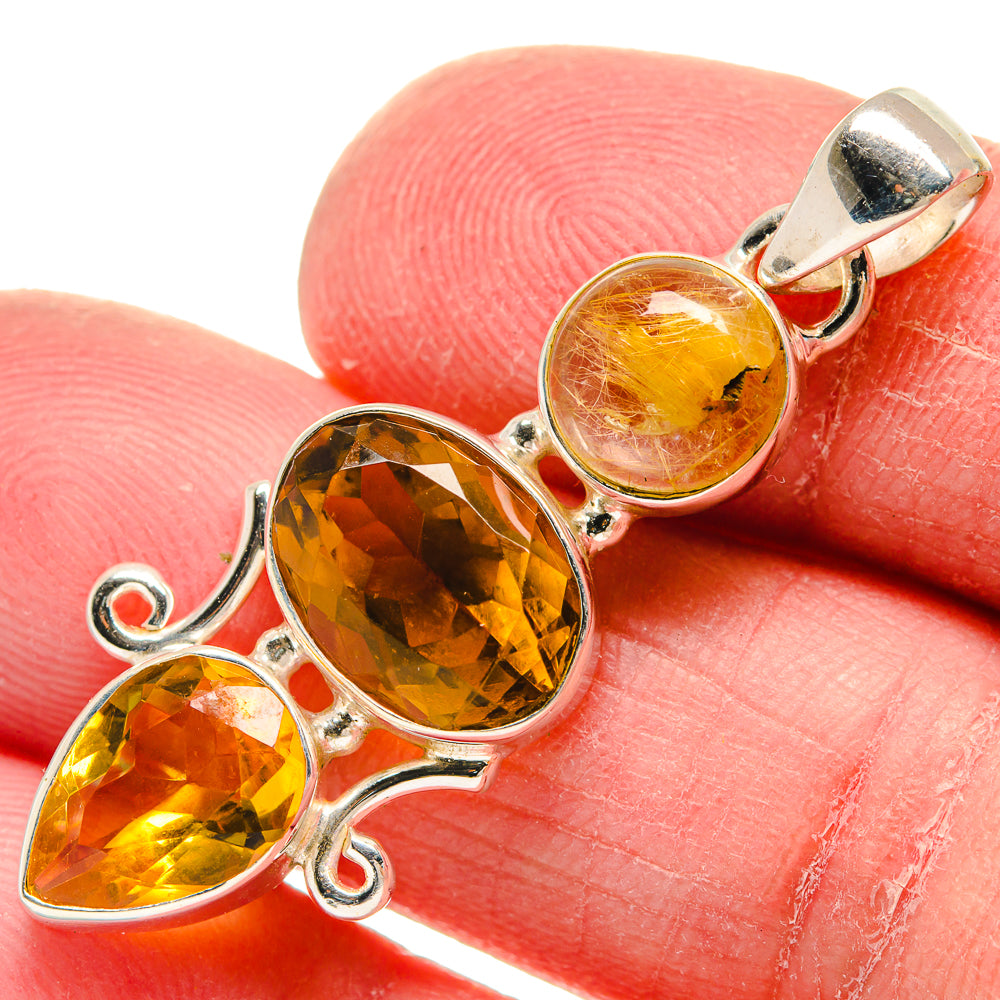 Citrine Pendants handcrafted by Ana Silver Co - PD21041