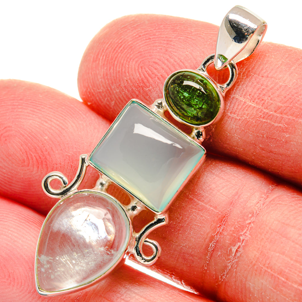 Aqua Chalcedony Pendants handcrafted by Ana Silver Co - PD21044