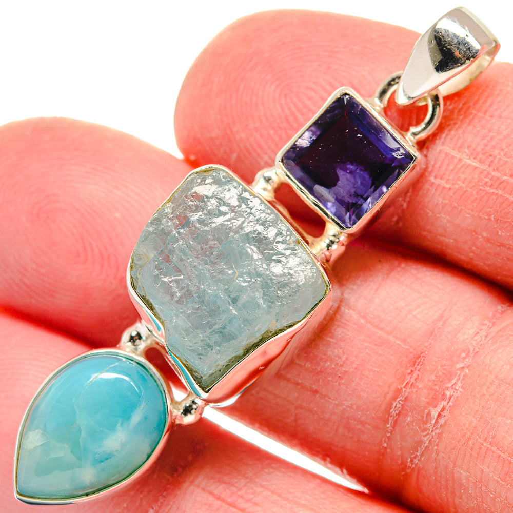 Aquamarine Pendants handcrafted by Ana Silver Co - PD21047