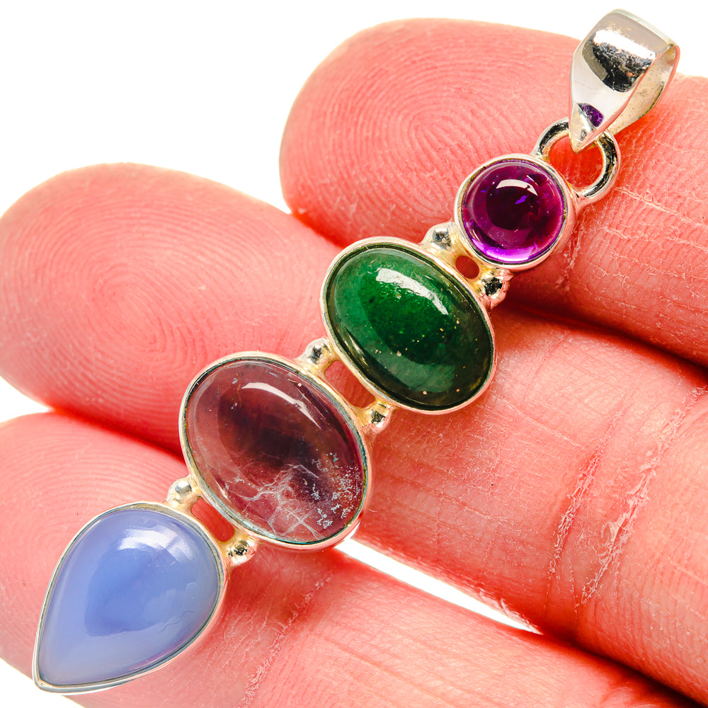 Aqua Chalcedony Pendants handcrafted by Ana Silver Co - PD21051