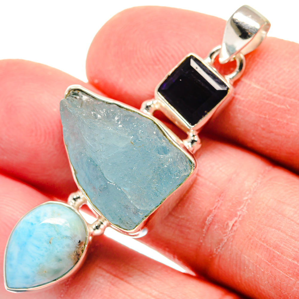 Aquamarine Pendants handcrafted by Ana Silver Co - PD21052