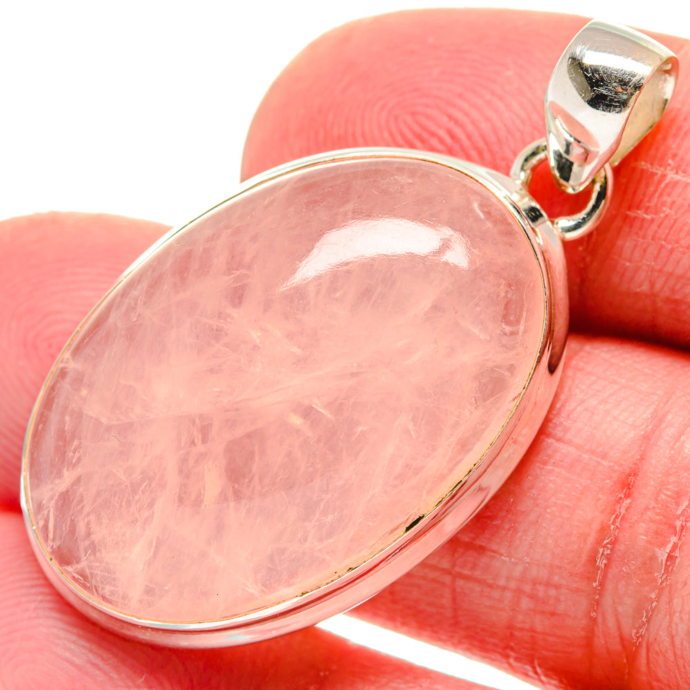 Rose Quartz Pendants handcrafted by Ana Silver Co - PD21063