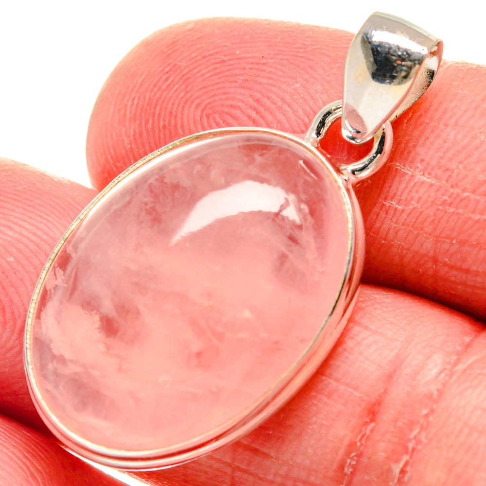 Rose Quartz Pendants handcrafted by Ana Silver Co - PD21069