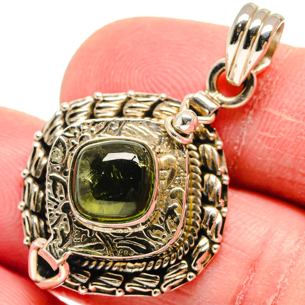 Green Tourmaline Pendants handcrafted by Ana Silver Co - PD21098