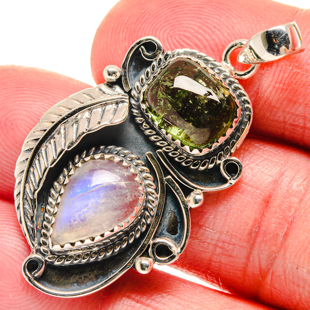 Rainbow Moonstone Pendants handcrafted by Ana Silver Co - PD21107