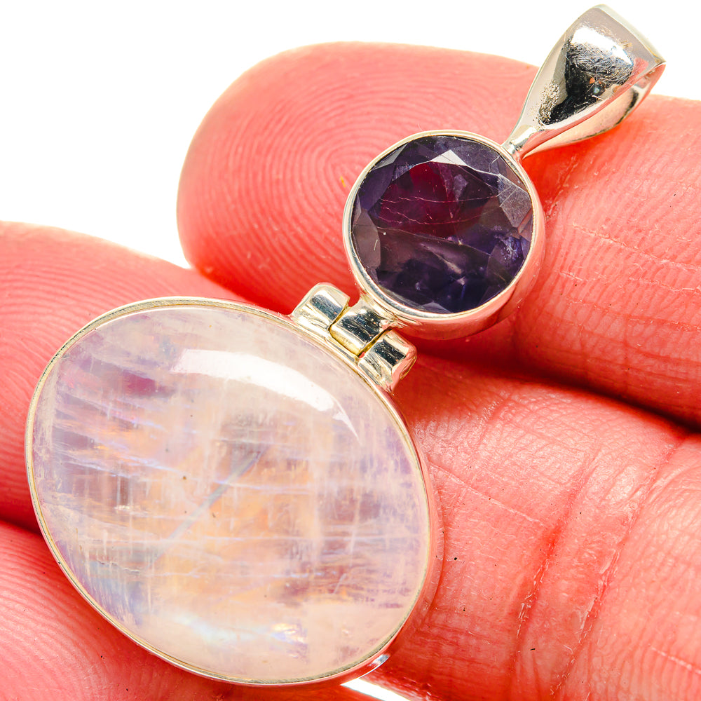 Rainbow Moonstone Pendants handcrafted by Ana Silver Co - PD21111