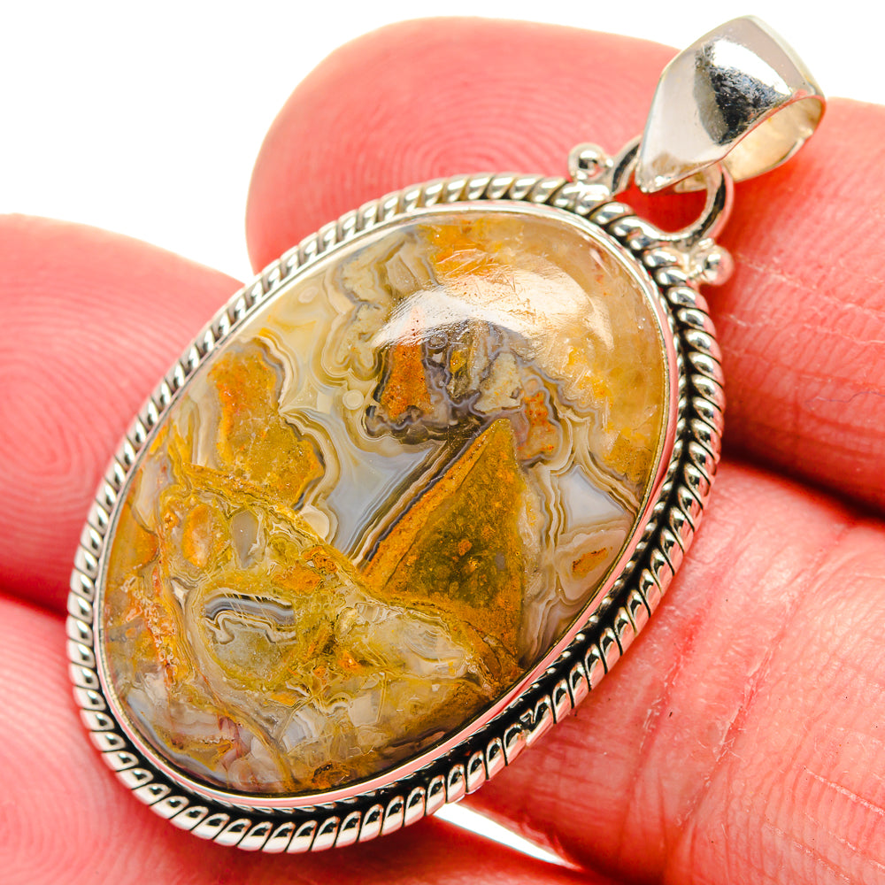 Laguna Lace Agate Pendants handcrafted by Ana Silver Co - PD21114