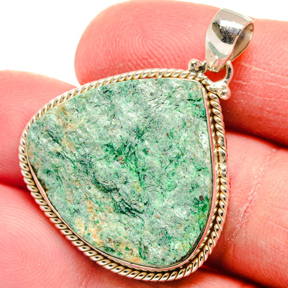 Green Fuchsite Pendants handcrafted by Ana Silver Co - PD21128