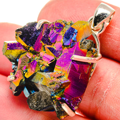 Titanium Sunshine Druzy Pendants handcrafted by Ana Silver Co - PD21135