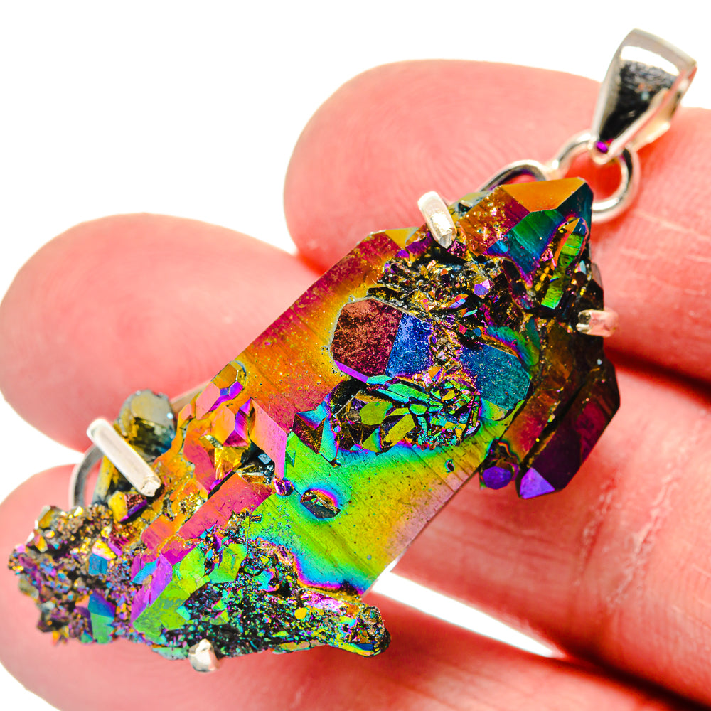 Titanium Sunshine Druzy Pendants handcrafted by Ana Silver Co - PD21136