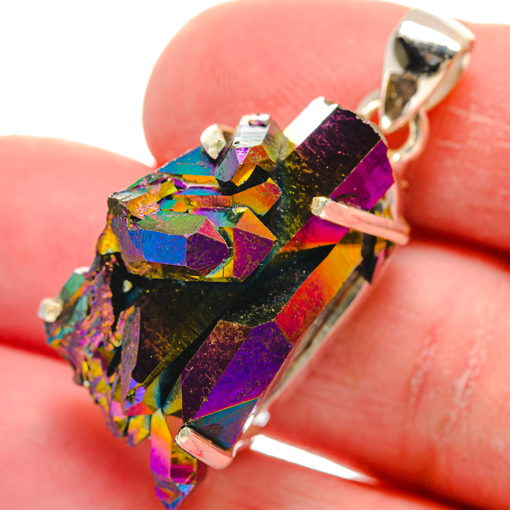 Titanium Sunshine Druzy Pendants handcrafted by Ana Silver Co - PD21137