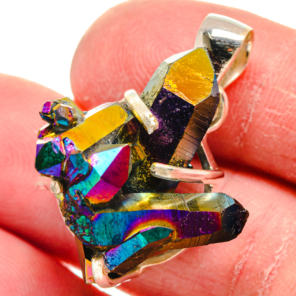 Titanium Sunshine Druzy Pendants handcrafted by Ana Silver Co - PD21139