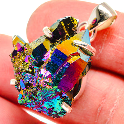 Titanium Sunshine Druzy Pendants handcrafted by Ana Silver Co - PD21141