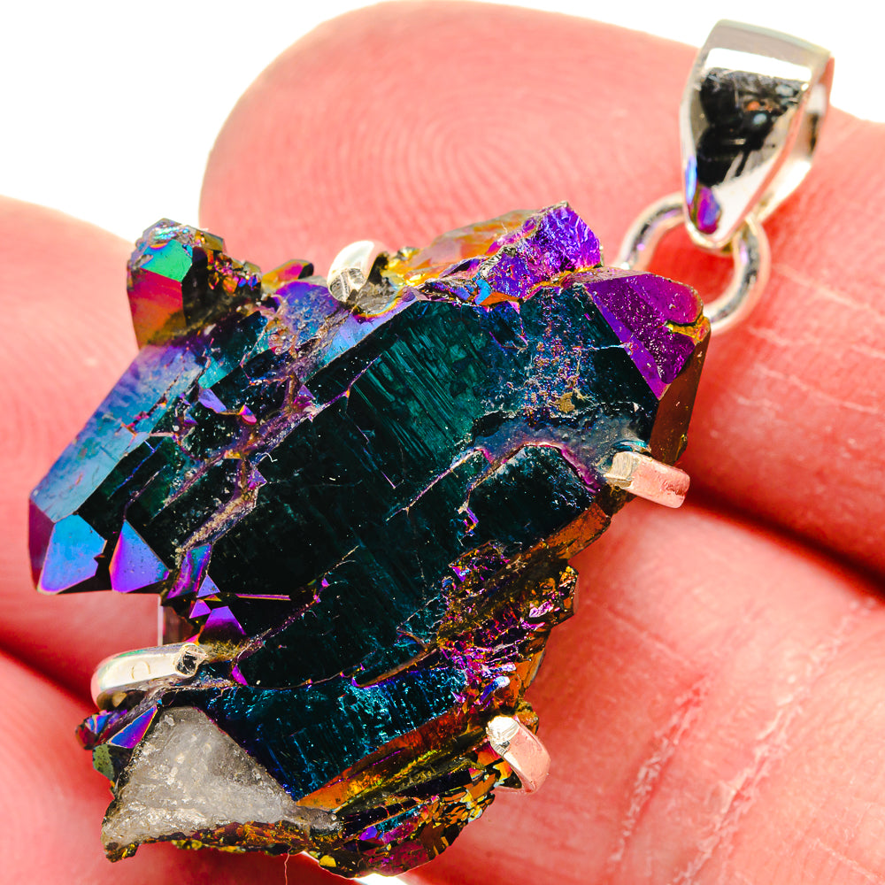Titanium Sunshine Druzy Pendants handcrafted by Ana Silver Co - PD21142