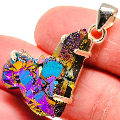 Titanium Sunshine Druzy Pendants handcrafted by Ana Silver Co - PD21144