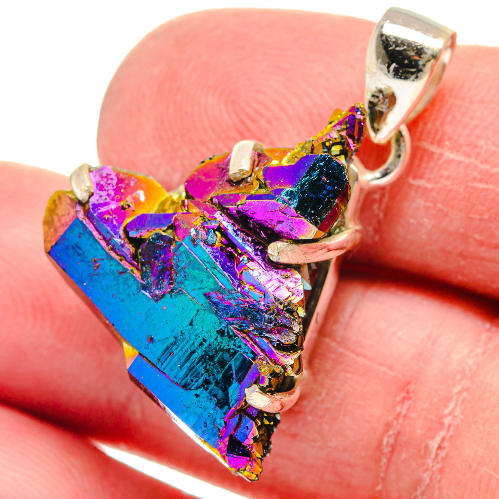 Titanium Sunshine Druzy Pendants handcrafted by Ana Silver Co - PD21145
