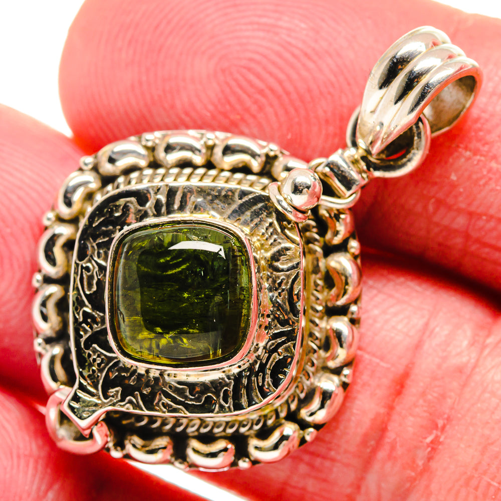 Green Tourmaline Pendants handcrafted by Ana Silver Co - PD21146