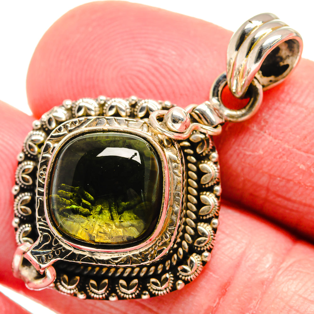 Green Tourmaline Pendants handcrafted by Ana Silver Co - PD21155