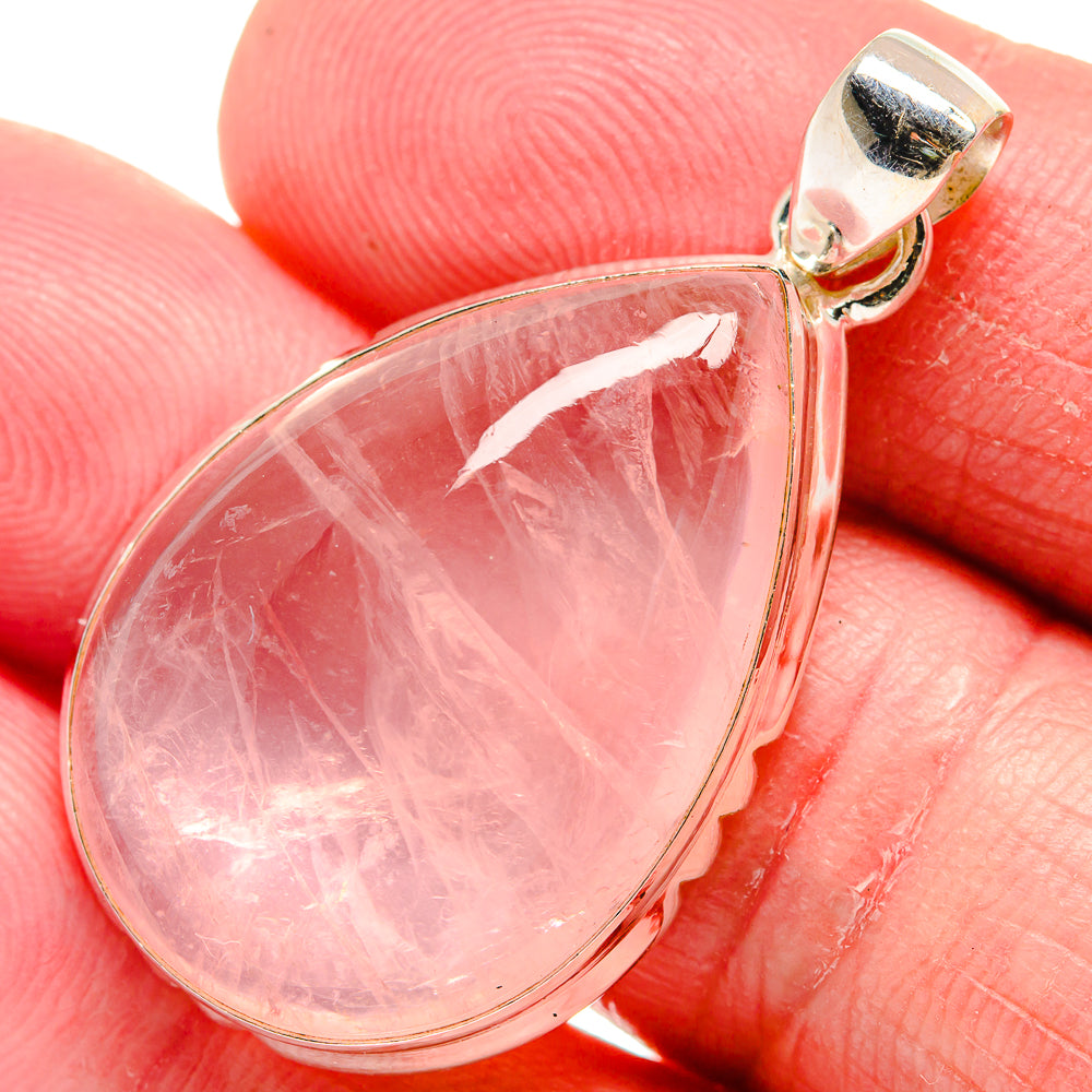 Rose Quartz Pendants handcrafted by Ana Silver Co - PD21157