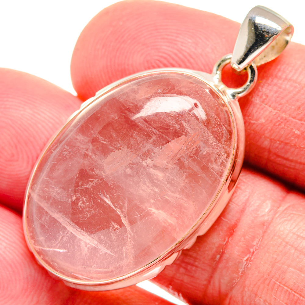 Rose Quartz Pendants handcrafted by Ana Silver Co - PD21158