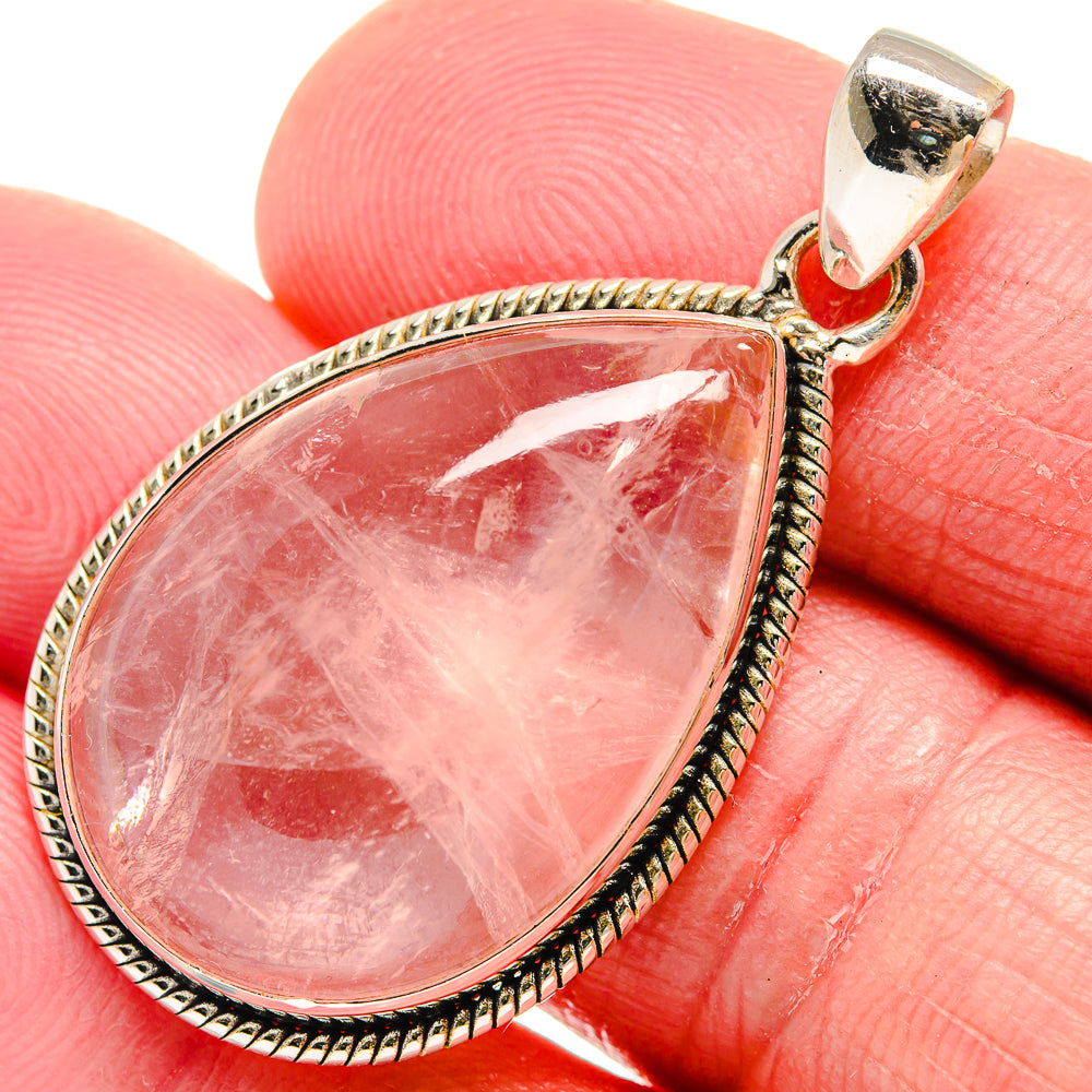 Rose Quartz Pendants handcrafted by Ana Silver Co - PD21160