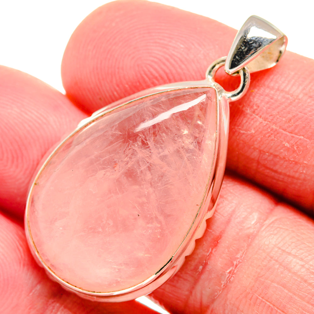 Rose Quartz Pendants handcrafted by Ana Silver Co - PD21162