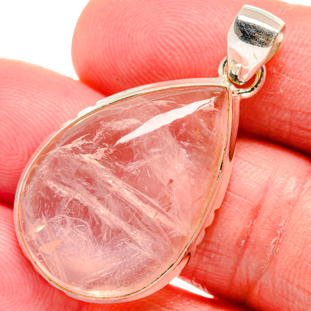 Rose Quartz Pendants handcrafted by Ana Silver Co - PD21163
