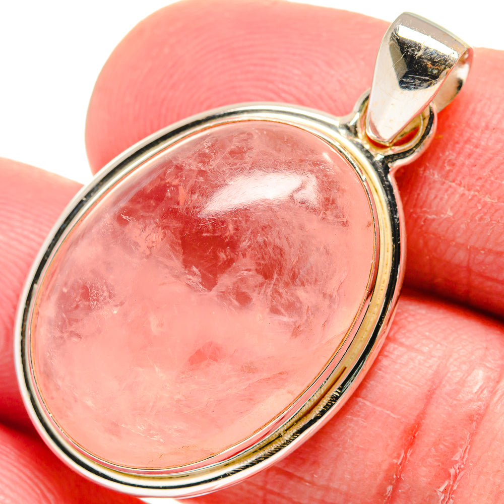 Rose Quartz Pendants handcrafted by Ana Silver Co - PD21167