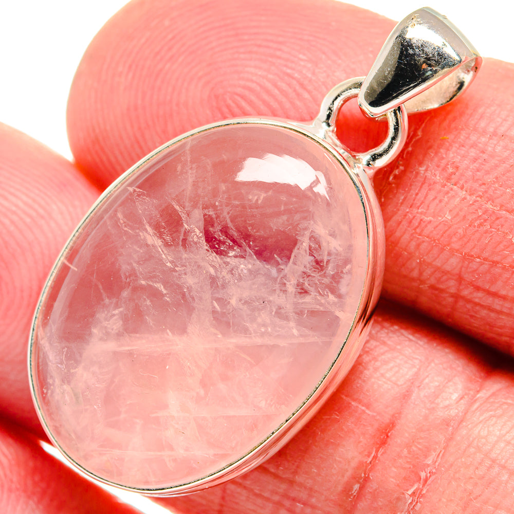 Rose Quartz Pendants handcrafted by Ana Silver Co - PD21168
