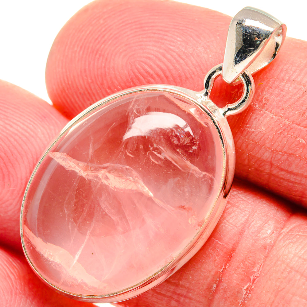 Rose Quartz Pendants handcrafted by Ana Silver Co - PD21172