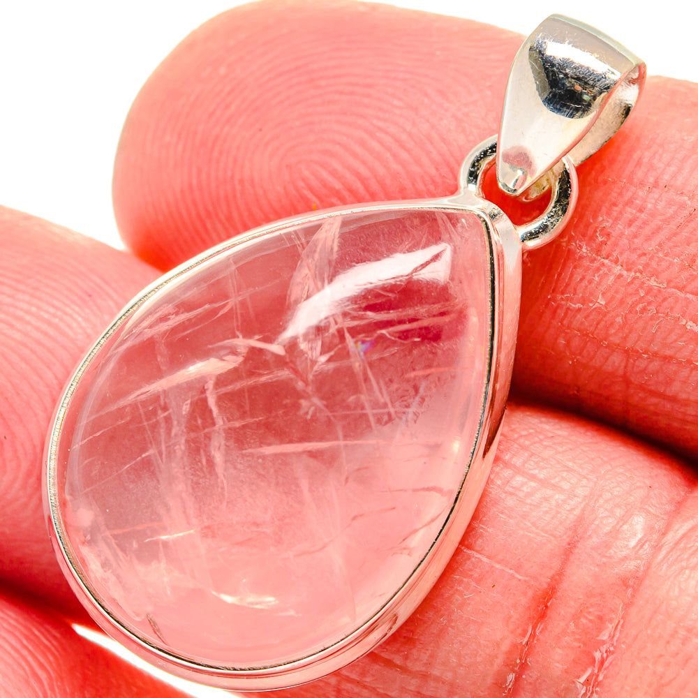 Rose Quartz Pendants handcrafted by Ana Silver Co - PD21177