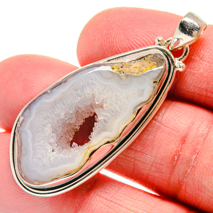 White Geode Slice Pendants handcrafted by Ana Silver Co - PD21190