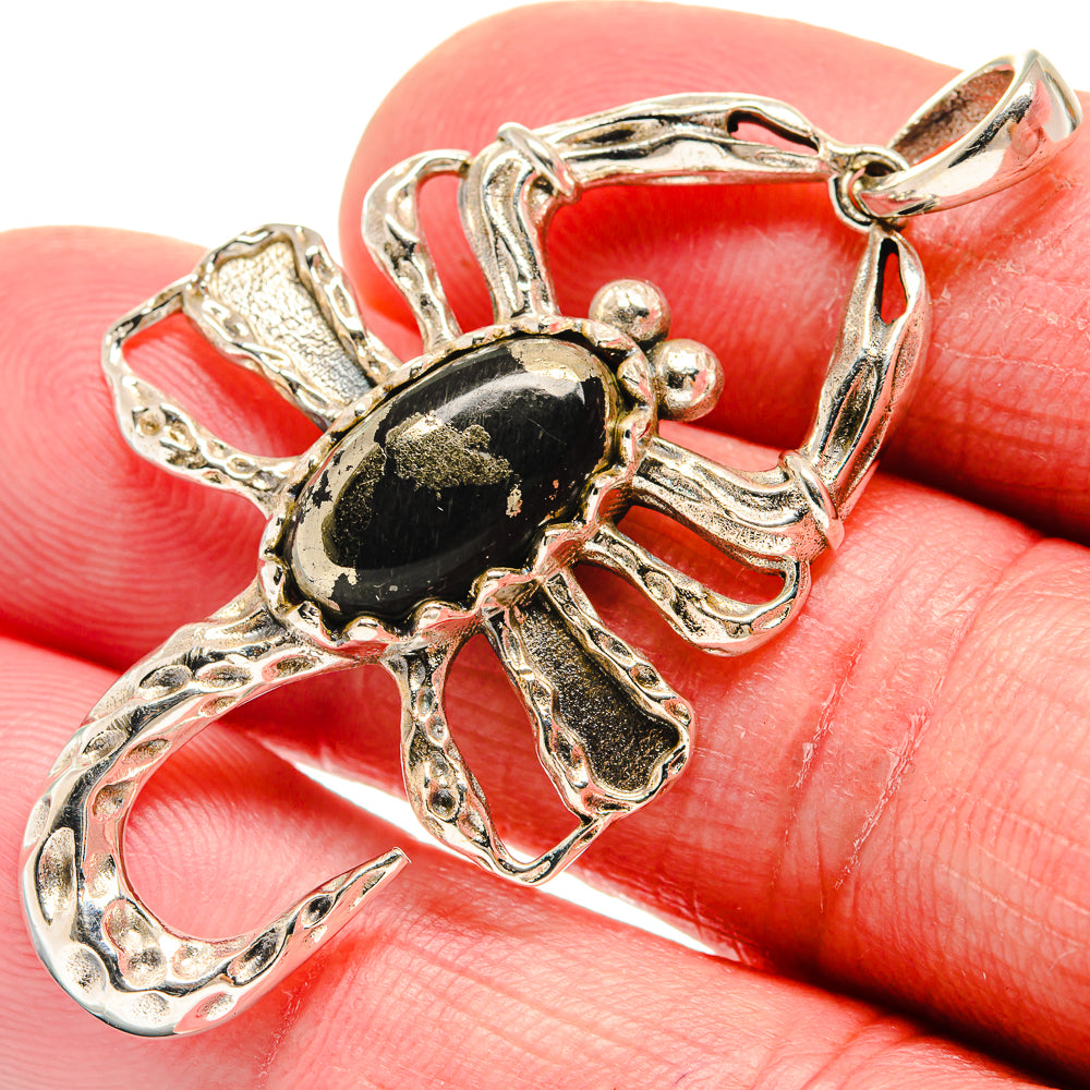 Pyrite In Black Onyx Pendants handcrafted by Ana Silver Co - PD21195