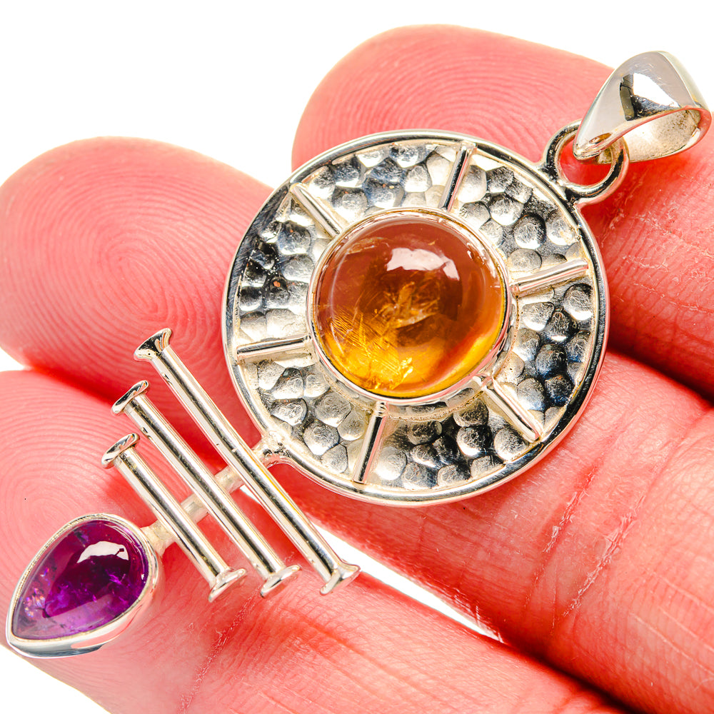 Citrine Pendants handcrafted by Ana Silver Co - PD21196