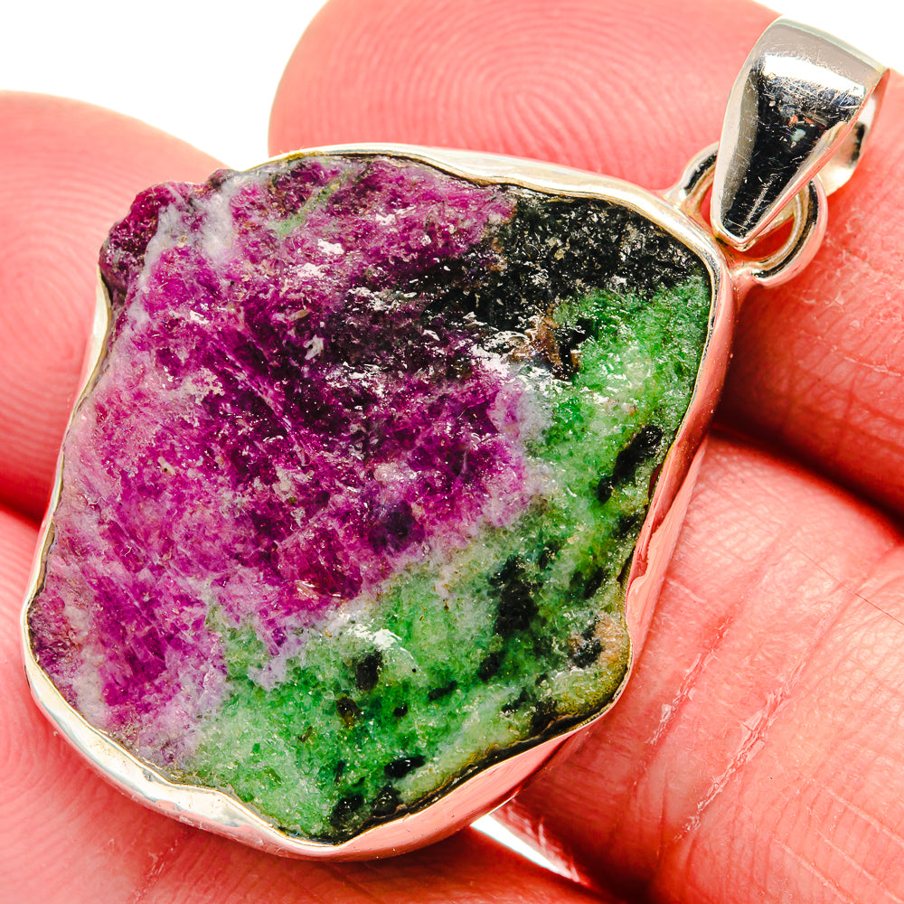 Ruby Zoisite Pendants handcrafted by Ana Silver Co - PD21201