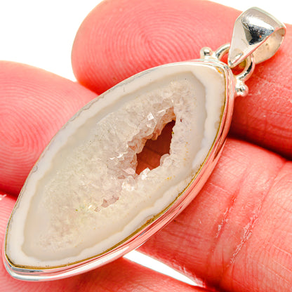 White Geode Slice Pendants handcrafted by Ana Silver Co - PD21203