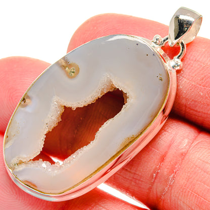 White Geode Slice Pendants handcrafted by Ana Silver Co - PD21206