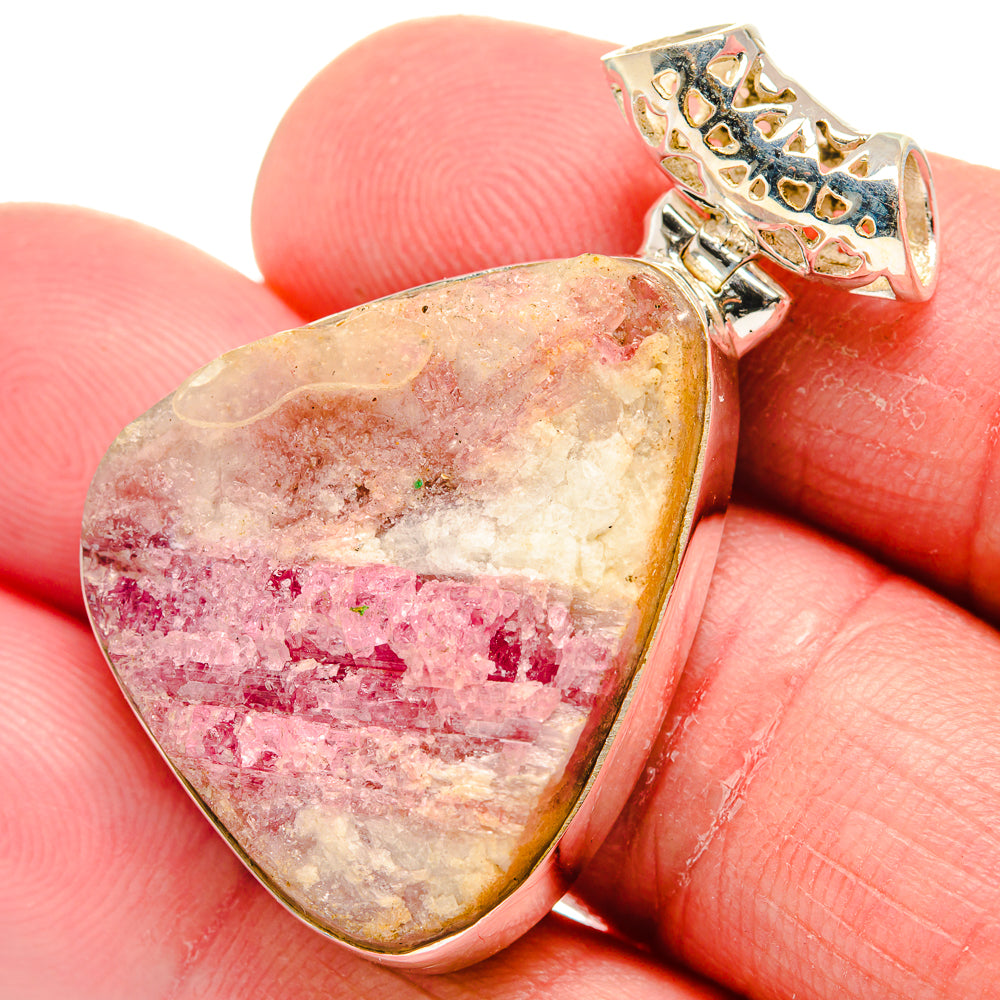 Pink Tourmaline In Quartz Pendants handcrafted by Ana Silver Co - PD21215