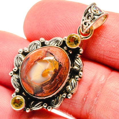 Mexican Fire Opal Pendants handcrafted by Ana Silver Co - PD21222