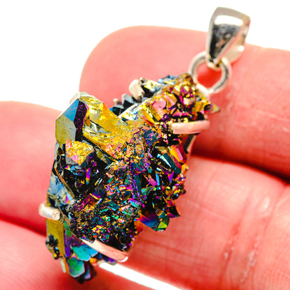 Titanium Sunshine Druzy Pendants handcrafted by Ana Silver Co - PD21228