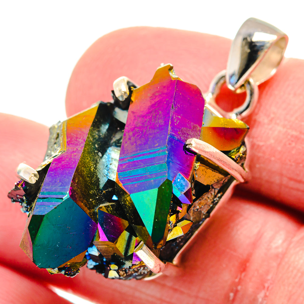 Titanium Sunshine Druzy Pendants handcrafted by Ana Silver Co - PD21229