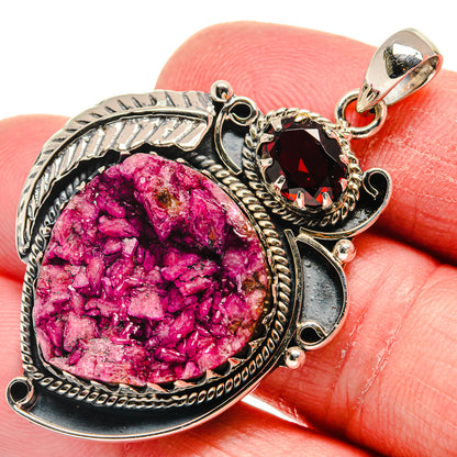 Cobalto Calcite Druzy Pendants handcrafted by Ana Silver Co - PD21236
