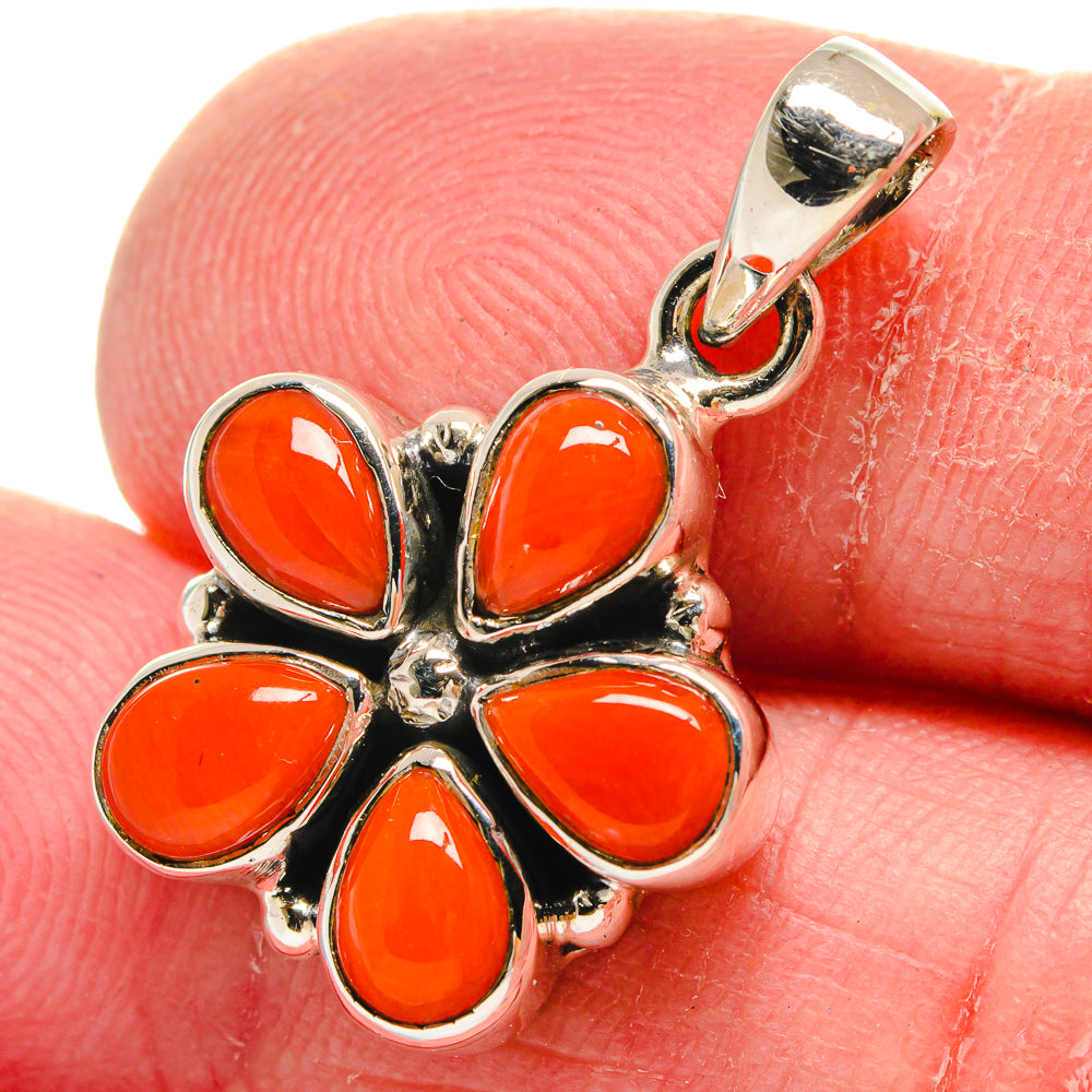 Mediterranean Red Coral Pendants handcrafted by Ana Silver Co - PD21259