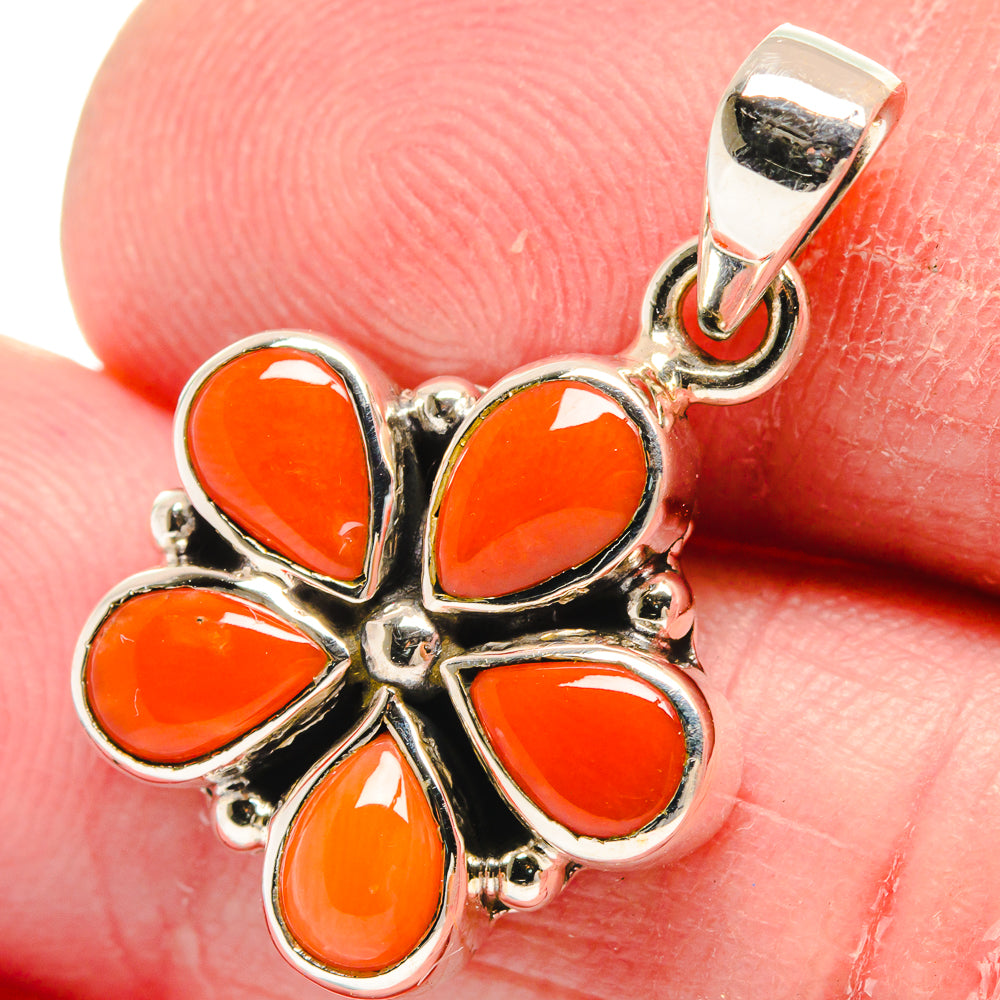 Mediterranean Red Coral Pendants handcrafted by Ana Silver Co - PD21262