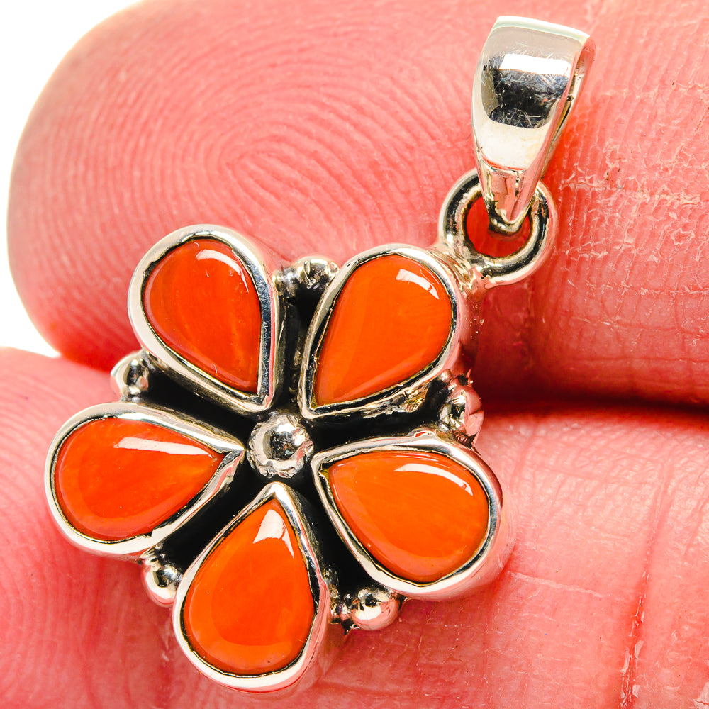 Mediterranean Red Coral Pendants handcrafted by Ana Silver Co - PD21263