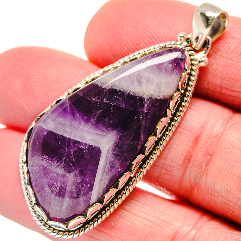 Chevron Amethyst Pendants handcrafted by Ana Silver Co - PD21294