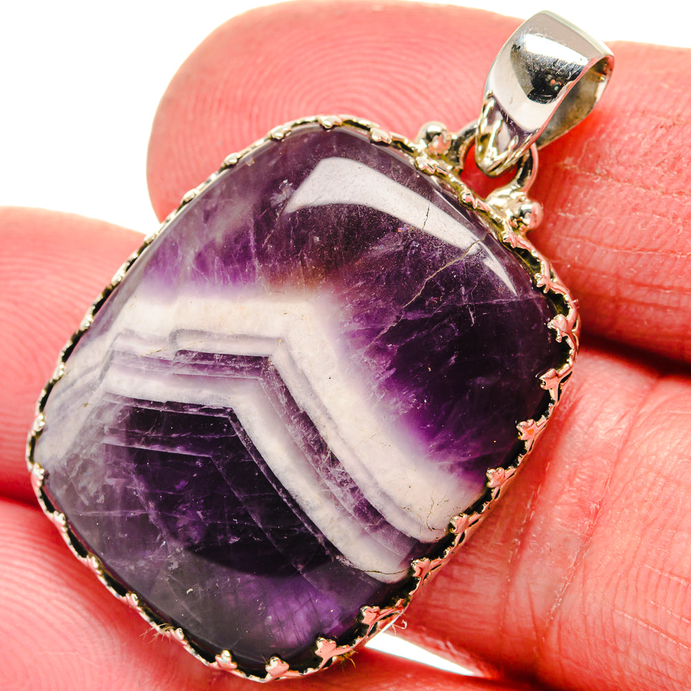 Chevron Amethyst Pendants handcrafted by Ana Silver Co - PD21298