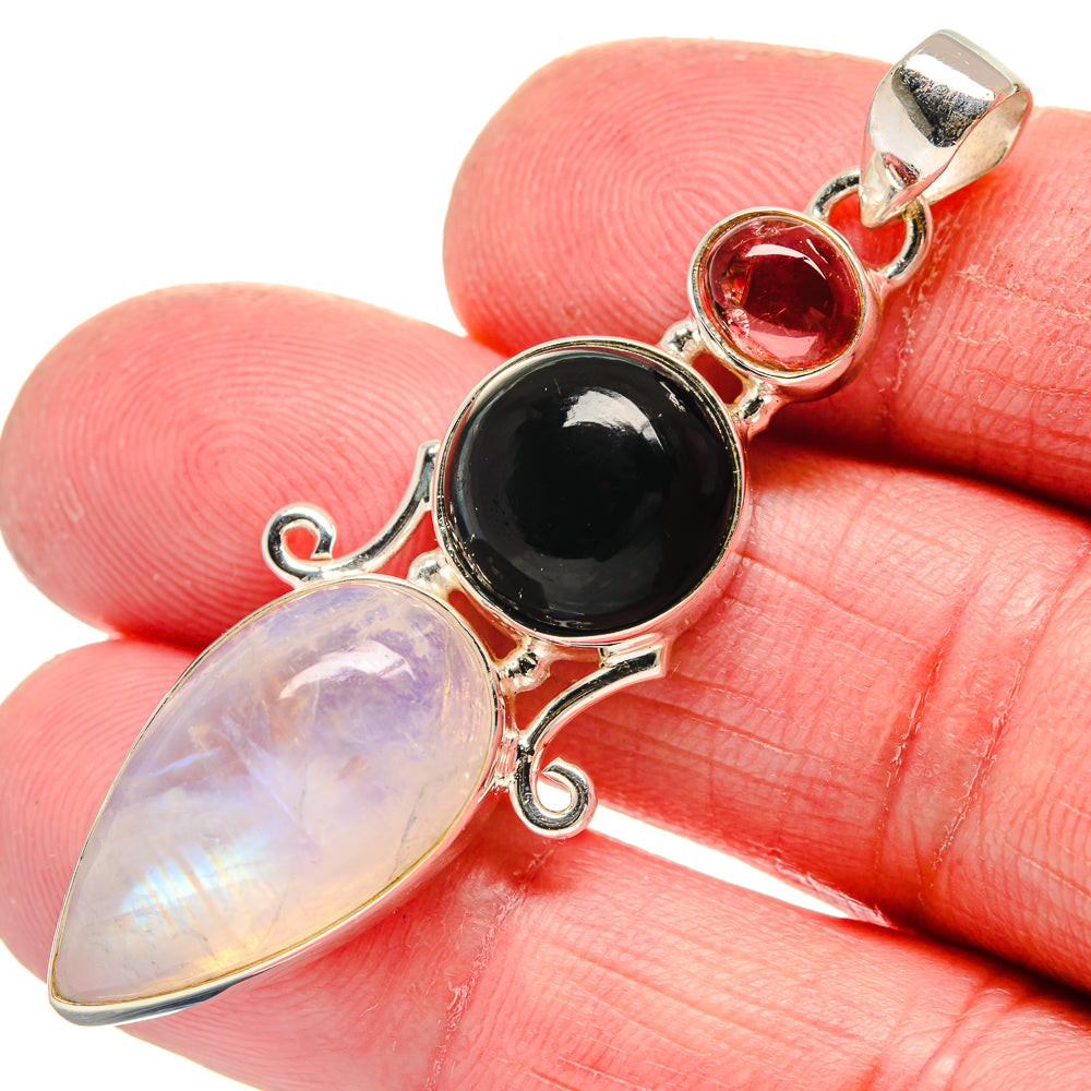 Rainbow Moonstone Pendants handcrafted by Ana Silver Co - PD21301