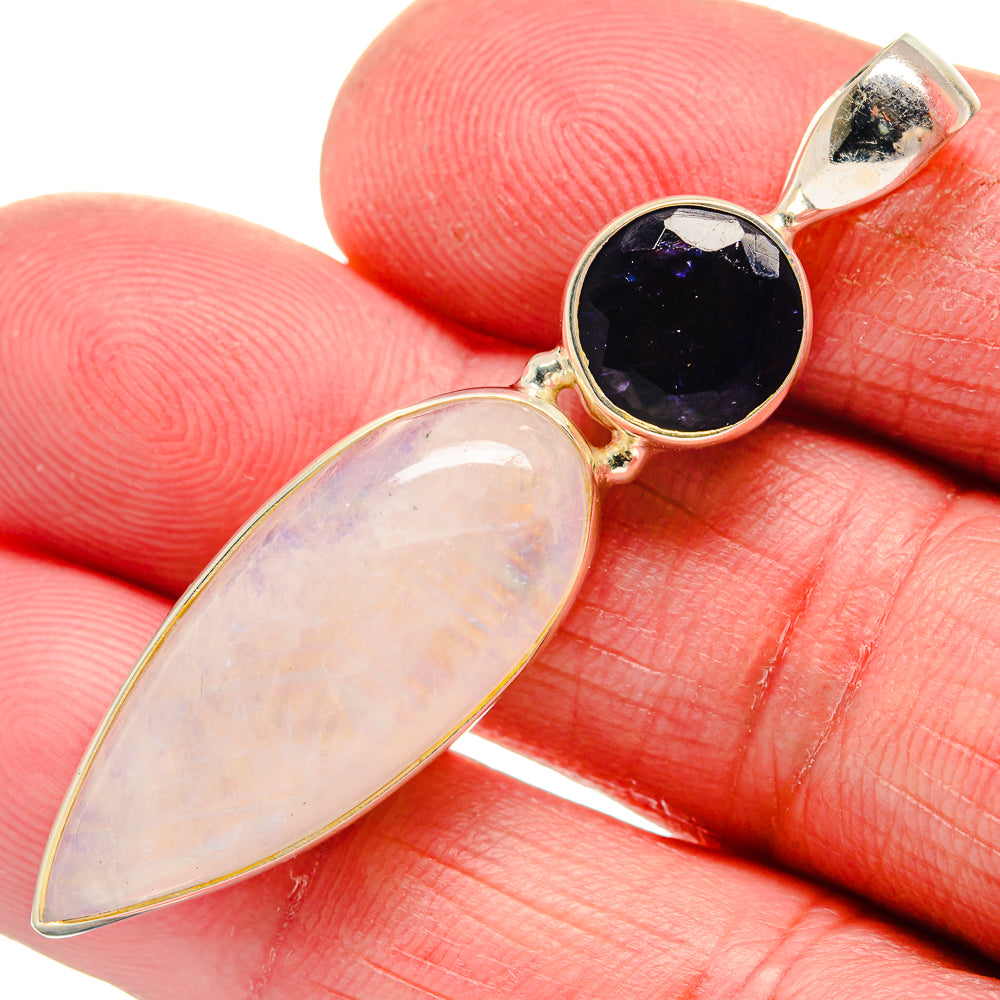 Rainbow Moonstone Pendants handcrafted by Ana Silver Co - PD21302