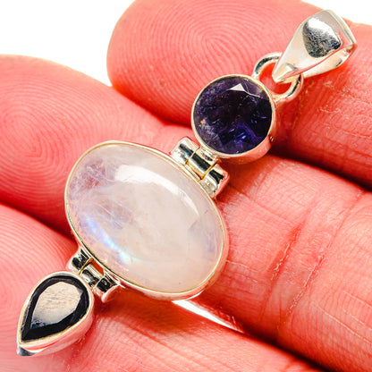 Rainbow Moonstone Pendants handcrafted by Ana Silver Co - PD21303